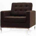 Florence Style Chocolate Brown Wool Armchair
