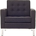Florence Style Dark Grey Wool Armchair Chair