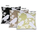 Thro Terry Bird/ Leaf Print Square Decorative Pillow