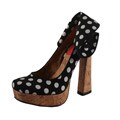 Riplay by Beston Women's 'Minka-05' Black Polka-dot Platforms