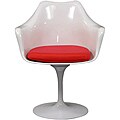 Eero Saarinen Style Tulip Arm Chair with Red Cushion