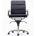 City Mid-back Black Vinyl Conference Office Chair
