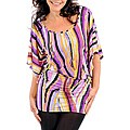 Stanzino Women's Plus Purple Abstract Printed Top