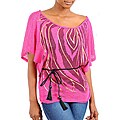 Stanzino Women's Fuschia Printed Kimono Sleeve Top