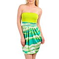 Stanzino Women's Lime White Strapless Dress