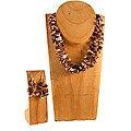 Neutral-color Melon Seed Necklace and Earring Set (Colombia)