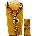 Orange Peel Acai Necklace and Earring Set (Colombia)
