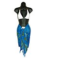 Batik Blue Seashell Half Sarong (Indonesia)