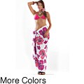 Batik Fuchsia/ White Hibiscus Flower Sarong (Indonesia)