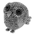 Journee Collection Rhodium-plated Stainless Steel Owl Stretch Ring