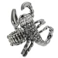 Journee Collection Rhodium-plated Steel Scorpion Stretch Ring