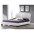 Sabrina White Modern Queen-size Bed with Overstuffed Headboard