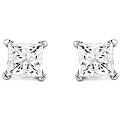 New! 14k Gold 1ct TDW Princess Diamond Solitaire Stud Earrings (H-I, I2-I3)