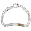 Sterling Silver and 18k Gold 7-mm Bordered ID Link Bracelet