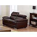Kyle Brown Faux Leather Loveseat