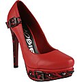 Jacobies by Beston Women's 'Lola-6' Red Snakeskin Heels