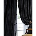Black Dupioni Silk 120-inch Curtain Panel