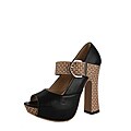 Jacobies by Beston Women's 'GU-3' Black Chunky Heels