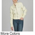 Members Only Women's Faux Leather Classic Bomber Jacket