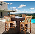 Lenox 5-piece Teak and Wicker Bar Set