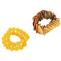 Mother of Pearl and Yellow Quartzite 3-piece Stretch Bracelet Set