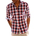 191 Unlimited Mens Red Plaid Woven Shirt