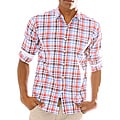 191 Unlimited Mens Red Plaid Woven Shirt