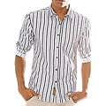 191 Unlimited Mens Wide Striped Woven Shirt