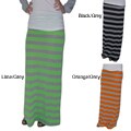 Tabeez Women's Chunky Stripe Stretch Maxi Skirt