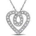 New! 14k White Gold 1/3ct TDW Diamond Heart Necklace (I