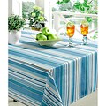 Technicolor Stripes Turquoise Indoor/Outdoor Printed 60x104-inch Rectangular Tablecloth