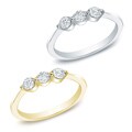 10k Gold 3/4ct TDW Diamond 3-stone Wedding Band (K-L, I2-I3)