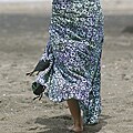 Turquoise on Black Vibrant Sarong (Indonesia)