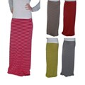 Tabeez Women's Striped Stretch Maxi Skirt