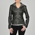 Montanaco Women's Faux Lamb Jacket With Knit Hood