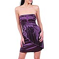 Stanzino Women's Purple Strapless Pleated Dress