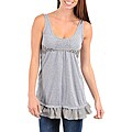 Stanzino Women's Plus-size Grey Sleeveless Babydoll Top