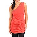 Stanzino Women's Plus-size Coral Studded Single-shoulder Top