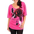 Stanzino Women's Plus-size Fuchsia Floral Print Top