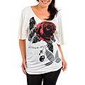 Stanzino Women's Plus-size Ivory Floral Print Top