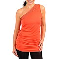 Stanzino Women's Plus-size Orange Studded Single-shoulder Top