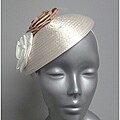 Swan Hat Satin Ribbon Ivory Fascinator Hat