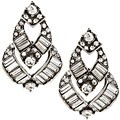Sweet Romance Silvertone Clear Crystal 1930's Earrings