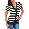 Stanzino Women's Plus-size Black/Ivory Striped Top
