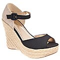 Riverberry Women's 'Leanne' Black Wedge Sandals