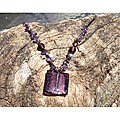 Italian Glass Pendant Necklace Amethyst (Guatemala)