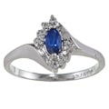 Sterling Essentials Silver Marquise-cut Blue Cubic Zirconia Ring
