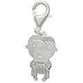 CGC Sterling Silver Laser-cut Baby in Striped Onesie Charm