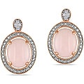 Miadora Pink Goldplated Silver 3 5/8ct TGW Pink Opal and Diamond Earrings (H-I, I3)