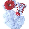 Custom Sewing Baby Red Polka Dot Shoes/ Bloomers Set